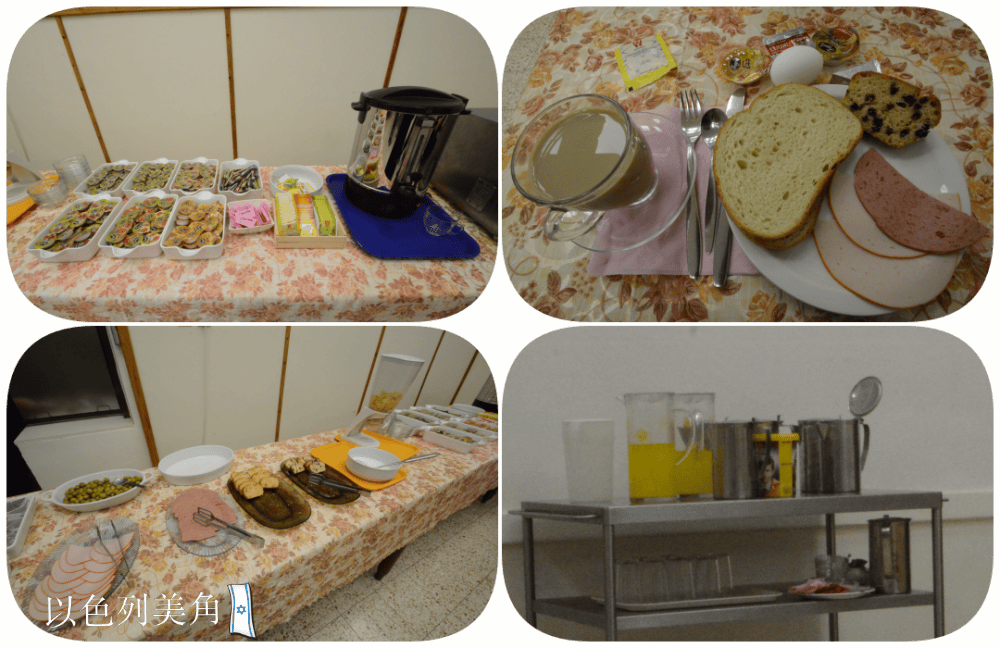 提比哩亞教會住宿的簡單早餐。(費用:0 NIS)